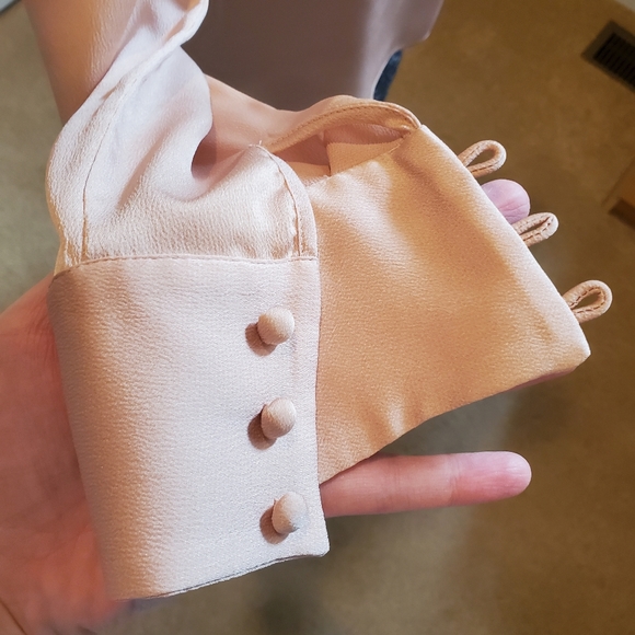 Ann Taylor Dusty Rose Blouse Rhinestone Collar Sz S - Picture 6 of 9